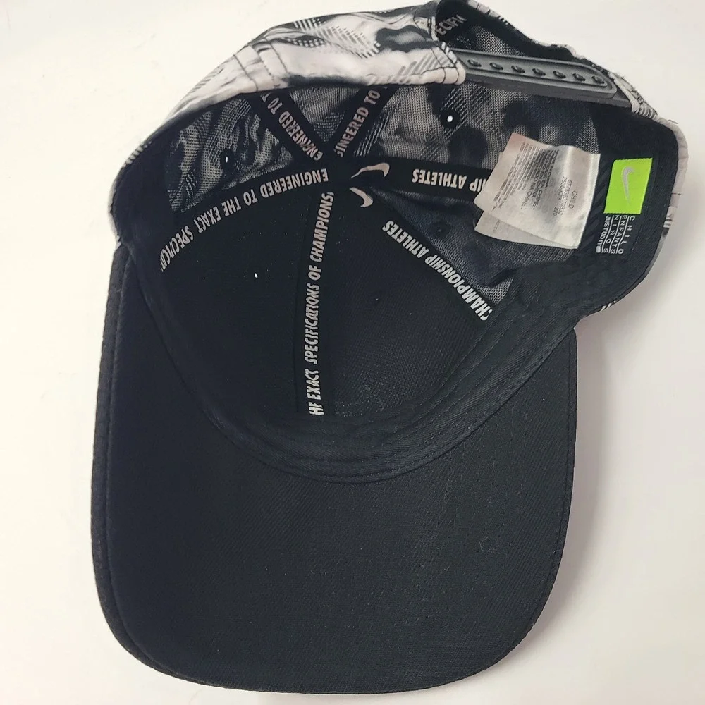 Child Nike Hat Snapback Black White Abstract Pattern Swoosh Logo Sports Outdoors